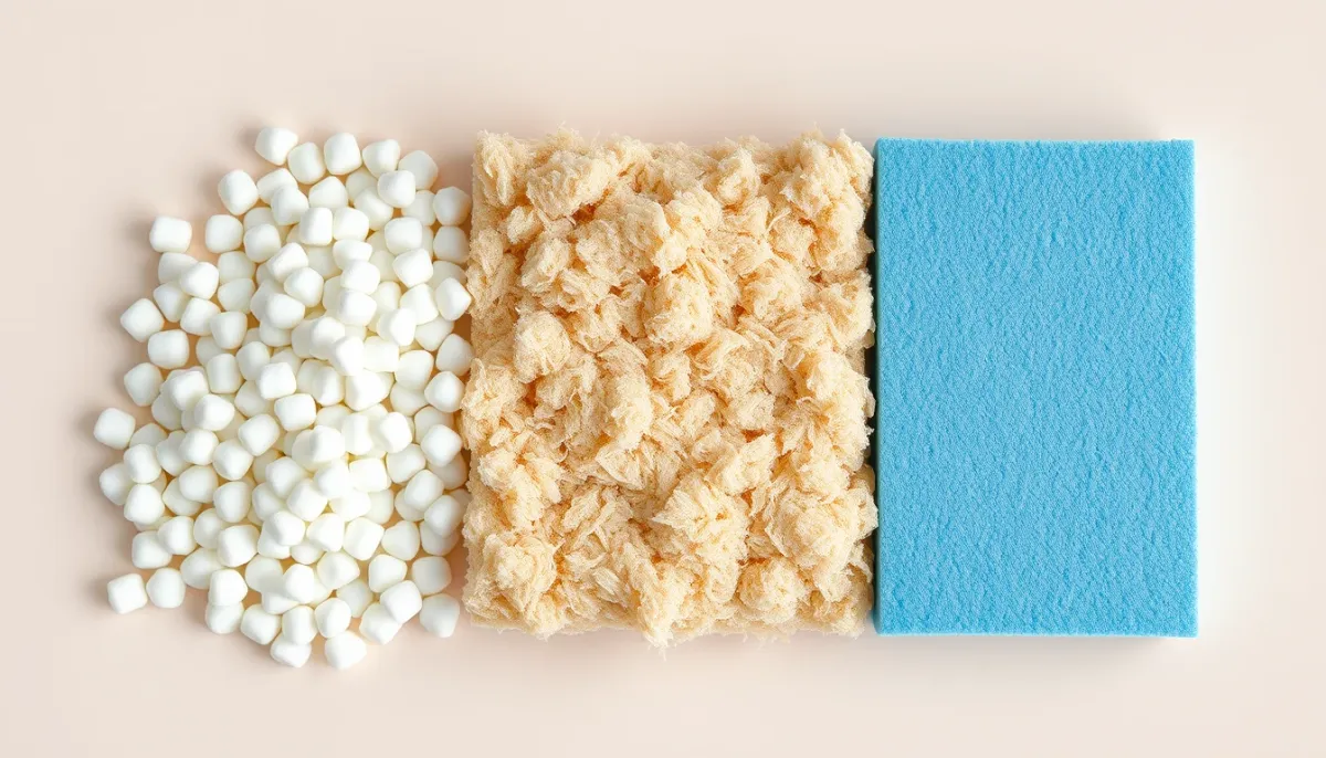 Comparatif de trois isolants : polystyrène expansé, laine de roche et polystyrène extrudé