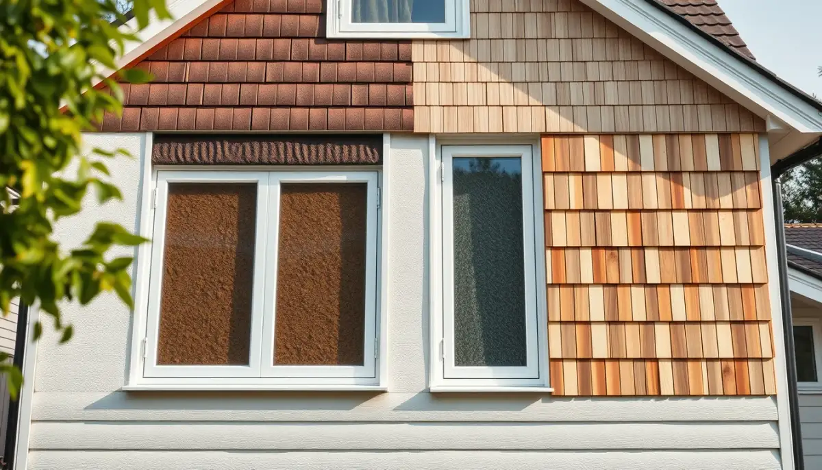 Comparaison visuelle entre isolation sous enduit et bardage ventilé sur une maison