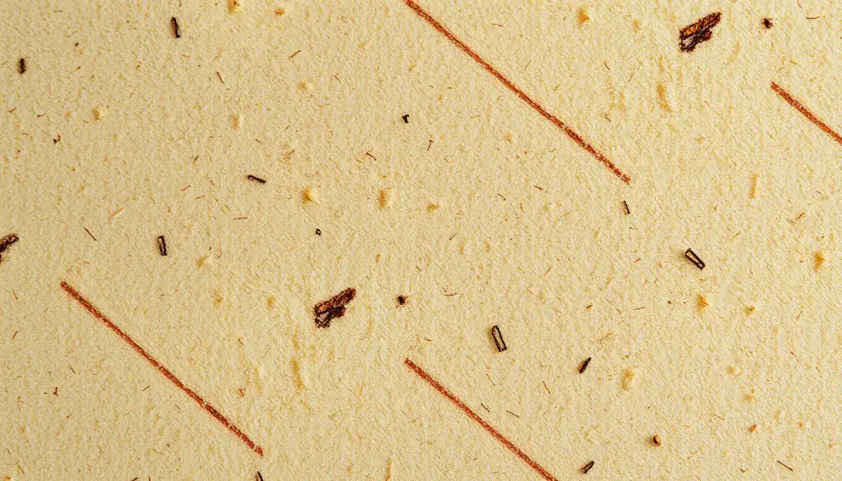 Gros plan sur un panneau de fibre de bois pour ITE, montrant sa texture et son épaisseur
