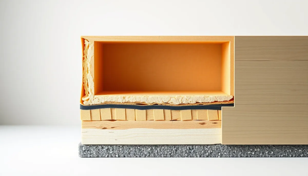 Coupe technique d'une isolation thermique par l'extérieur montrant les différentes couches : isolant, lame d'air et bardage