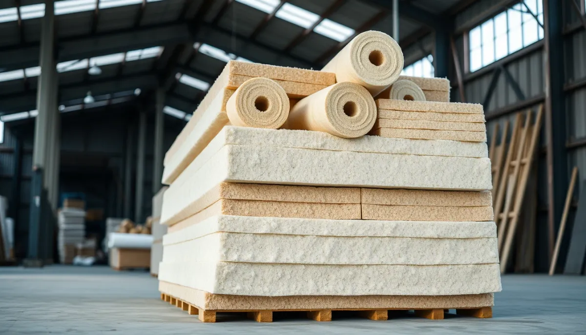 Différents isolants pour combles : laine de verre, laine de roche et ouate de cellulose