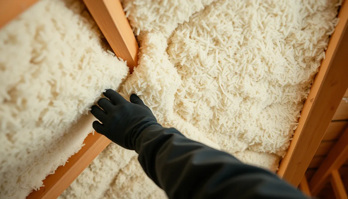 Insufflation de ouate de cellulose dans les combles pour une isolation écologique