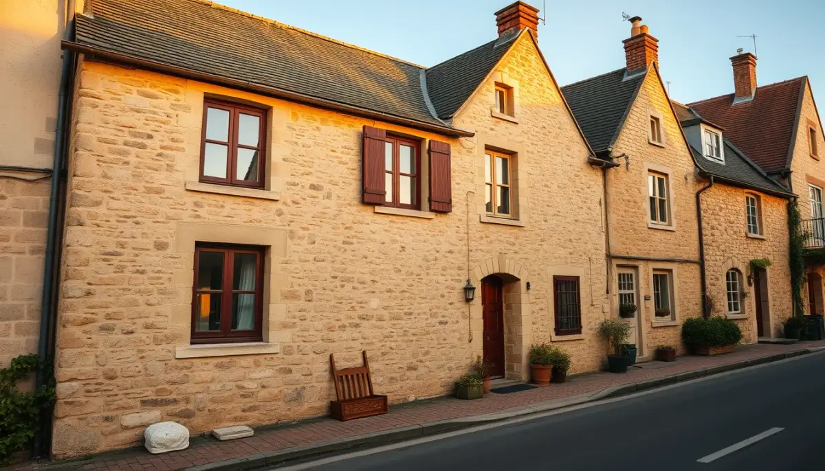 Maison en pierre typique de l'Yonne avec façade à isoler par l'intérieur